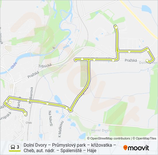 Автобус 3: карта маршрута