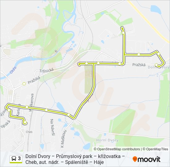 Автобус 3: карта маршрута