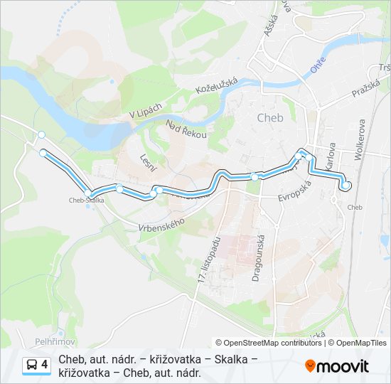 Автобус 4: карта маршрута