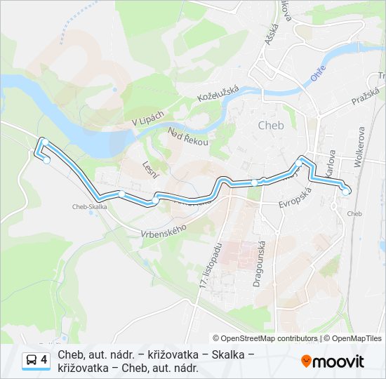 Автобус 4: карта маршрута