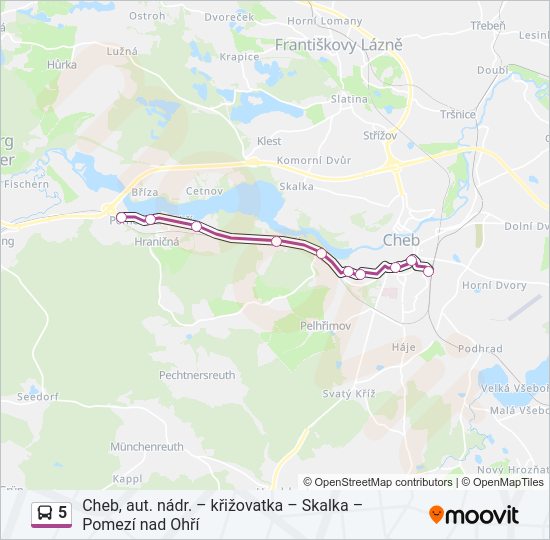 Автобус 5: карта маршрута