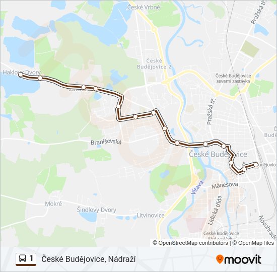 Автобус 1: карта маршрута