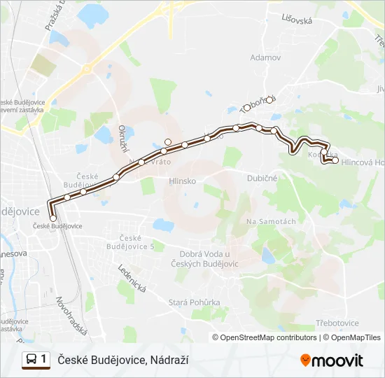 1 Bus Line Map