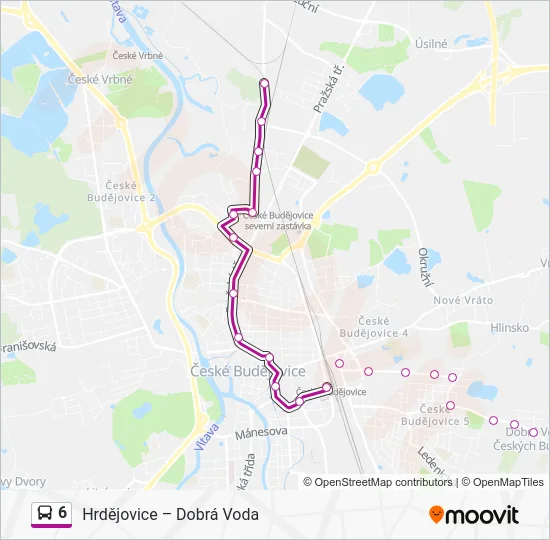 Автобус 6: карта маршрута