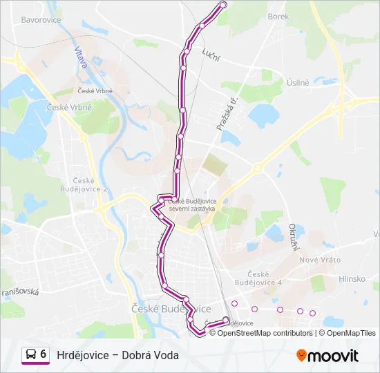6 autobus Mapa linky