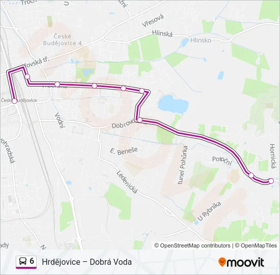 6 autobus Mapa linky