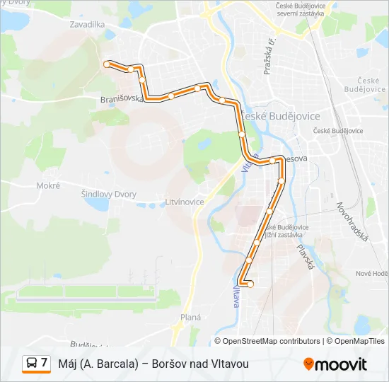 Автобус 7: карта маршрута