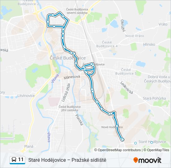 Автобус 11: карта маршрута