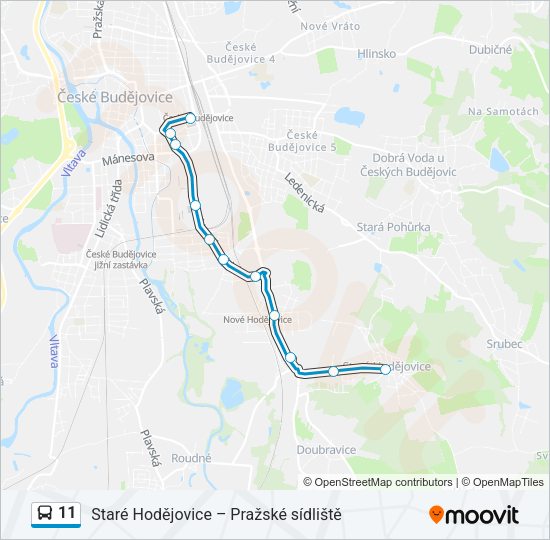 Автобус 11: карта маршрута