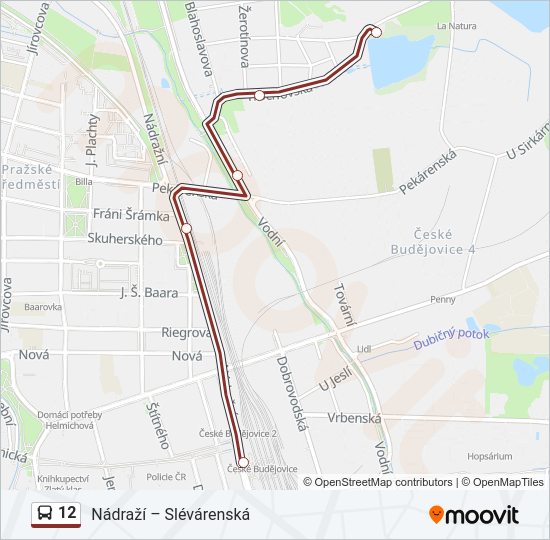 Автобус 12: карта маршрута