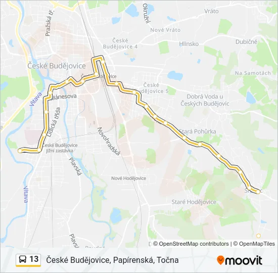 13 Bus Line Map
