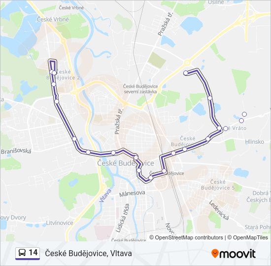 Автобус 14: карта маршрута