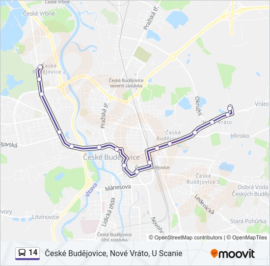 Автобус 14: карта маршрута