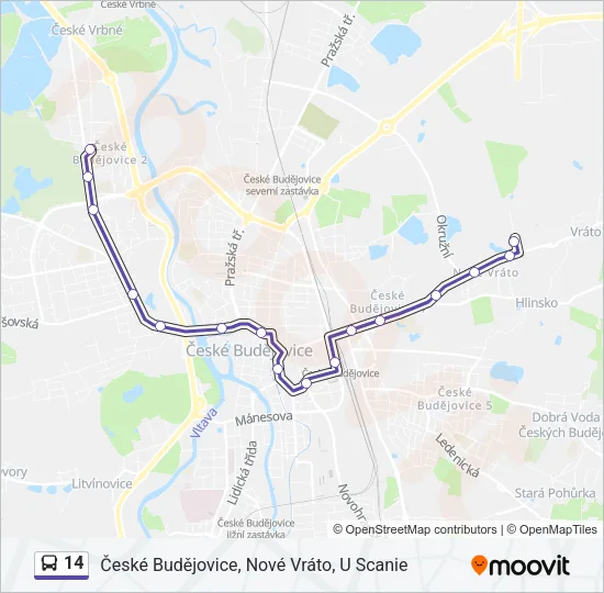 14 Bus Line Map