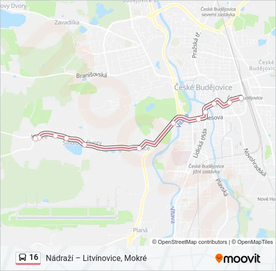 16 Bus Line Map