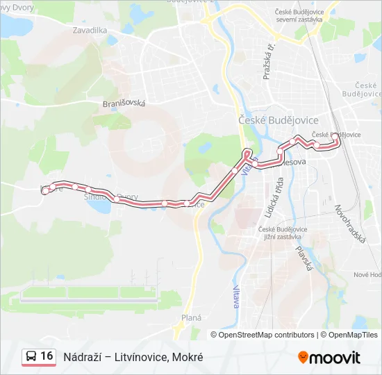 16 Bus Line Map