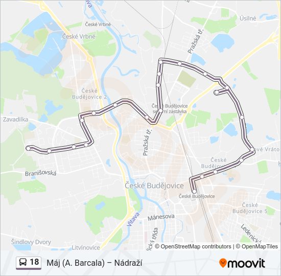 Автобус 18: карта маршрута