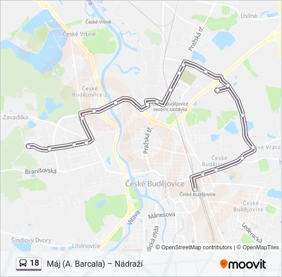 18 Bus Line Map