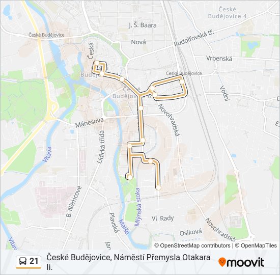 Автобус 21: карта маршрута