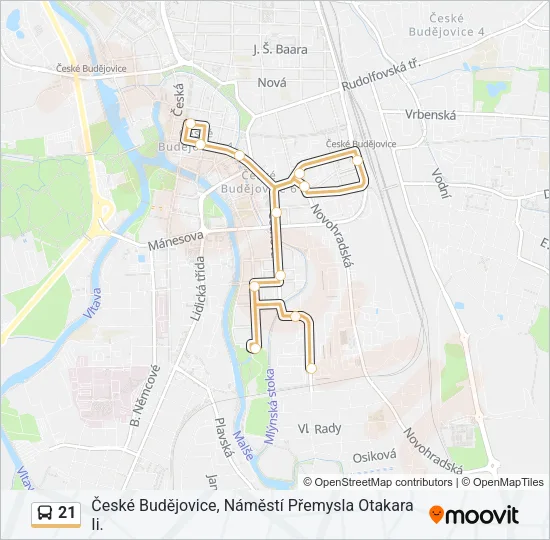 21 Bus Line Map