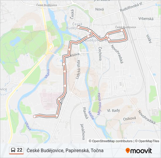 Автобус 22: карта маршрута
