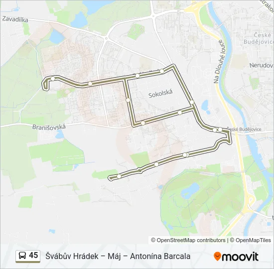 45 Bus Line Map