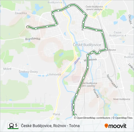 5 Trolleybus Line Map