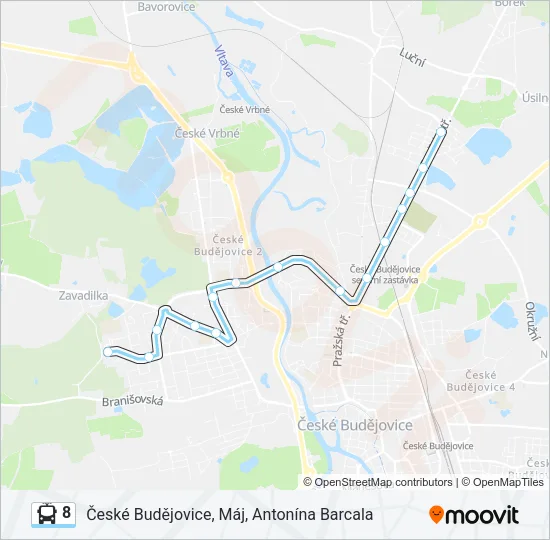 8 Trolleybus Line Map