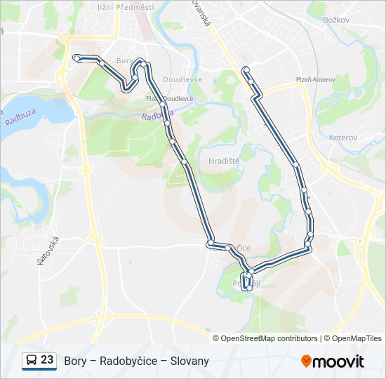 Автобус 23: карта маршрута