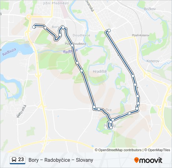 Автобус 23: карта маршрута