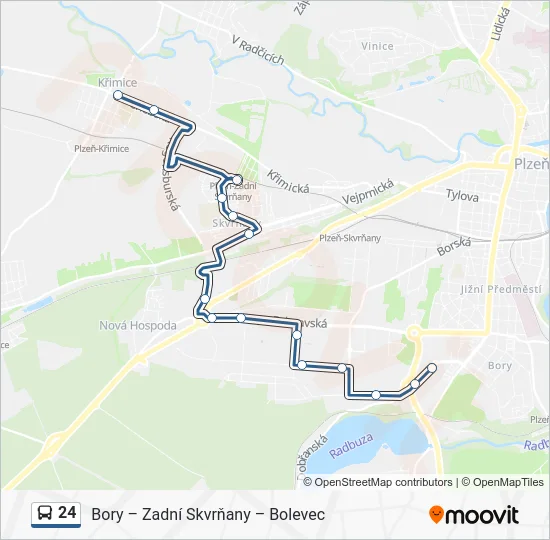 Автобус 24: карта маршрута