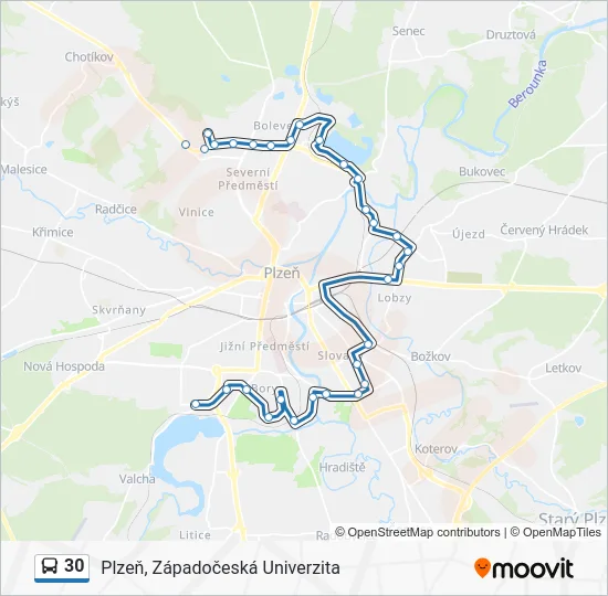 Автобус 30: карта маршрута