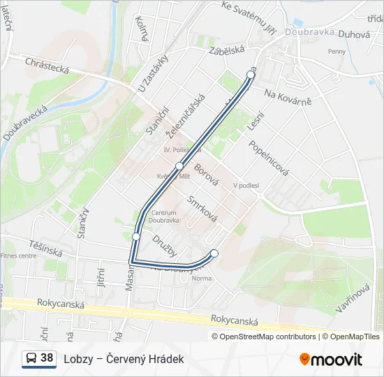 Автобус 38: карта маршрута