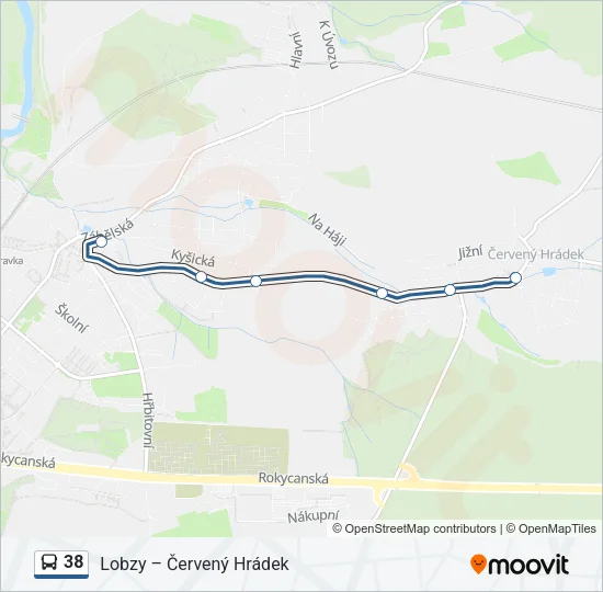 Автобус 38: карта маршрута