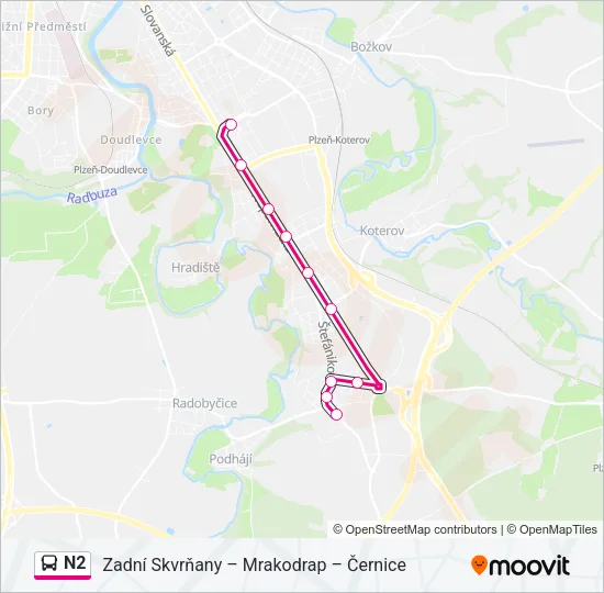 N2 Bus Line Map