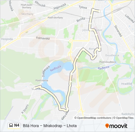 Автобус N4: карта маршрута