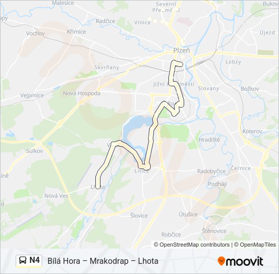 Автобус N4: карта маршрута