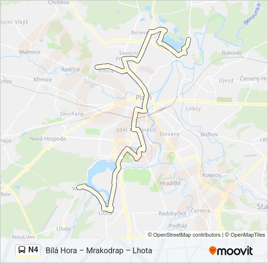Автобус N4: карта маршрута