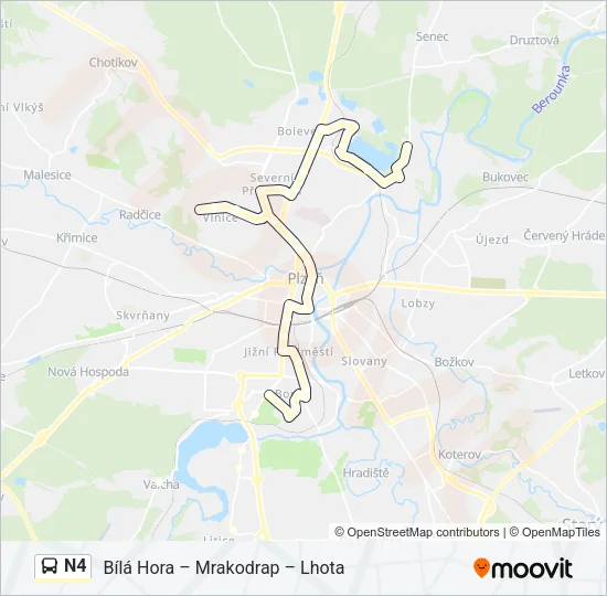 Автобус N4: карта маршрута
