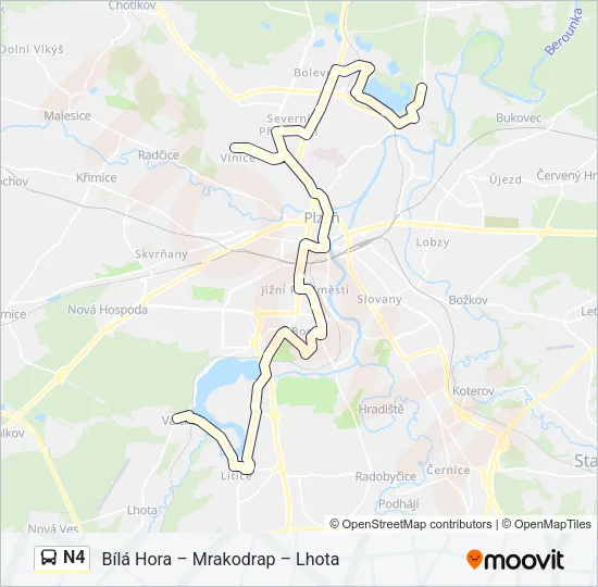 Автобус N4: карта маршрута