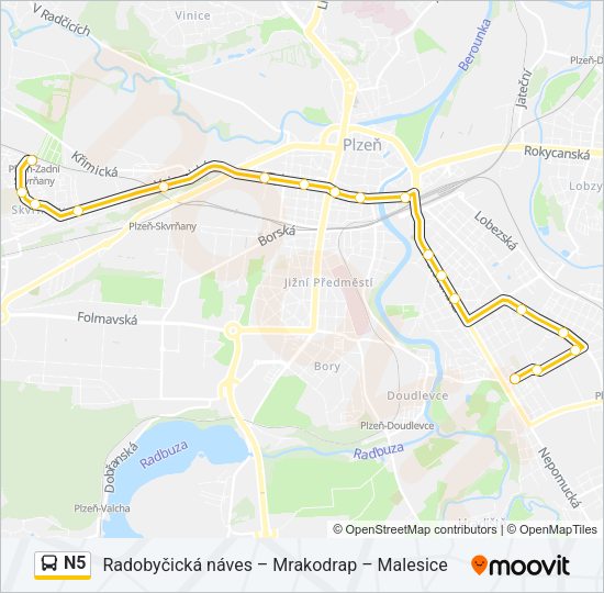 Автобус N5: карта маршрута