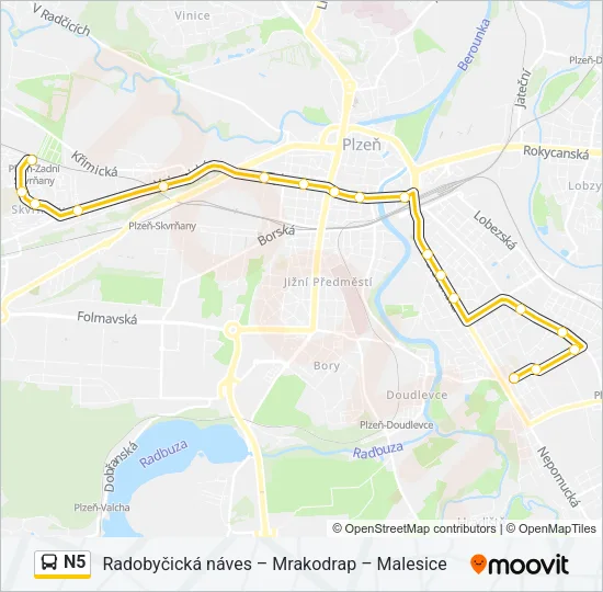 N5 Bus Line Map