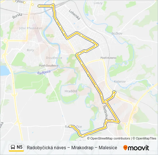 Автобус N5: карта маршрута