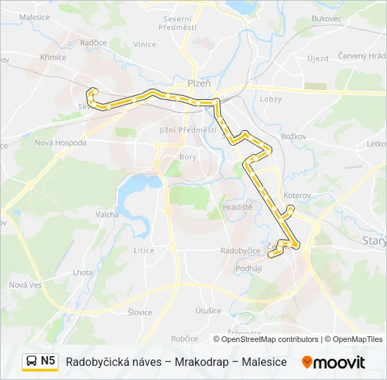 N5 Bus Line Map