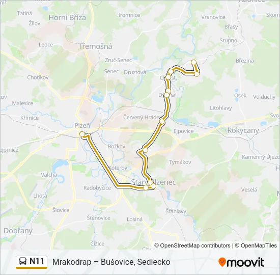 N11 Bus Line Map