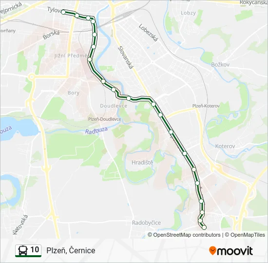 Троллейбус 10: карта маршрута