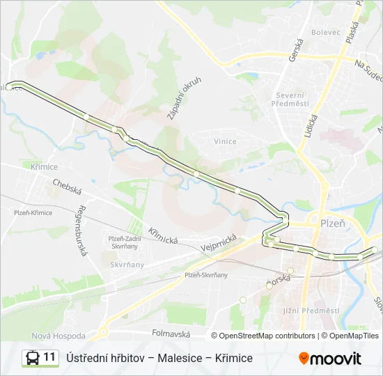 11 Trolleybus Line Map
