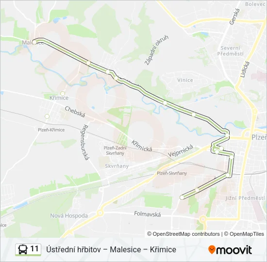 11 Trolleybus Line Map