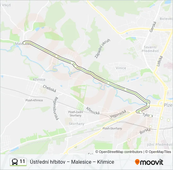 11 Trolleybus Line Map