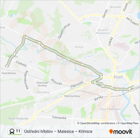 11 Trolleybus Line Map